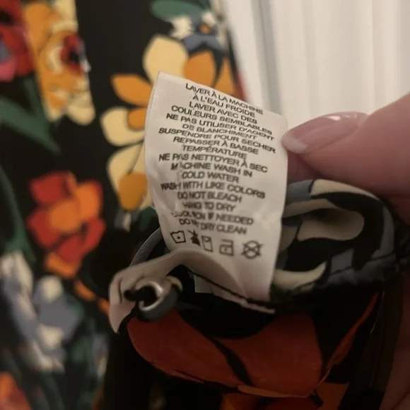 Elaine Rose multicolor Flower peasant blouse button details on back & sleeves XL - Picture 9 of 10